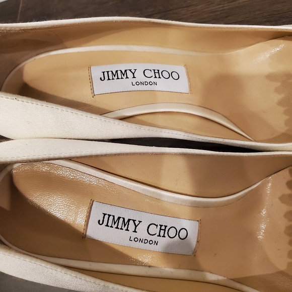 Jimmy Choo ROMY 85 Crystal Tiara Ivory Satin Pumps - Picture 9 of 10